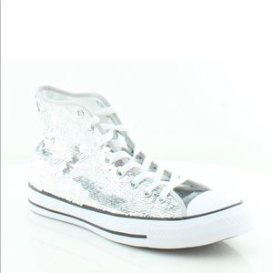 Silver sequin Converse